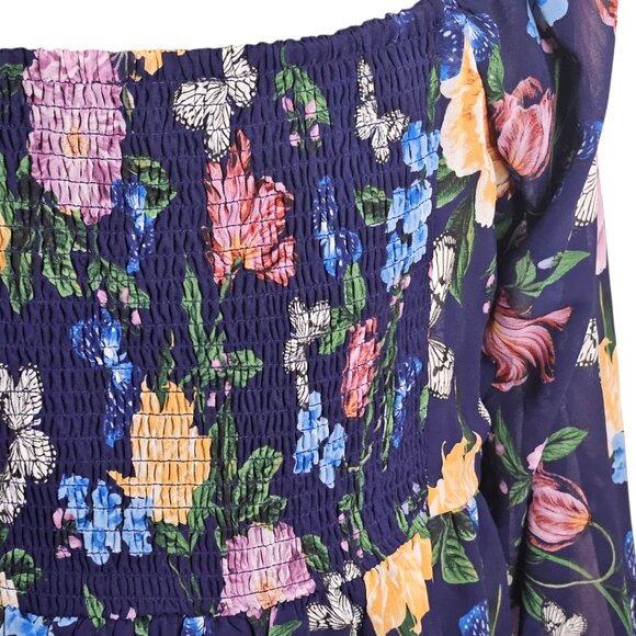 Torrid Peplum Chiffon Long Sleeve Top sz 01 14/16 - Picture 4 of 8